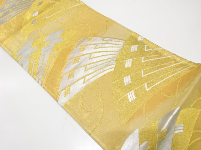 JAPANESE KIMONO / ANTIQUE FUKURO OBI / SILK / WOVEN FOLDING FAN